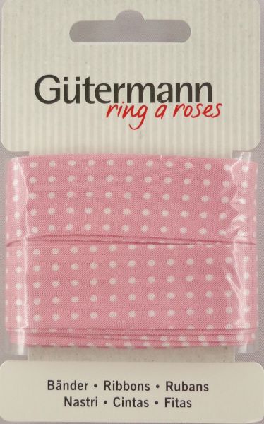 Bänder rosa mit weißen Punkten 650277 Col.660