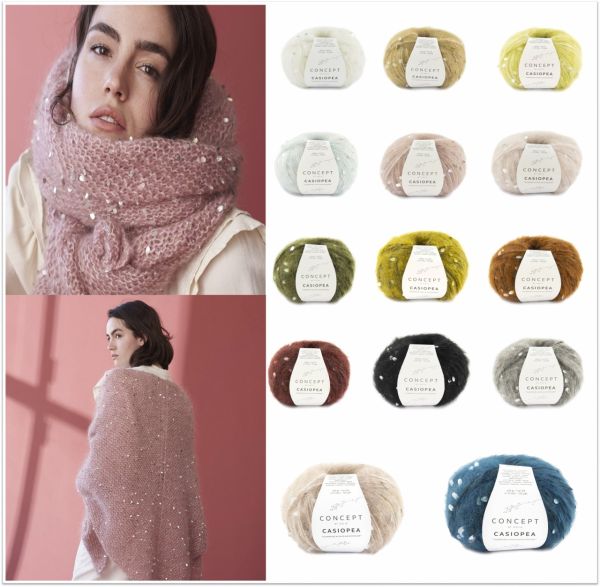 Katia Concept Casiopea, 50g Wintergarn / Effektgarn mit Pailletten