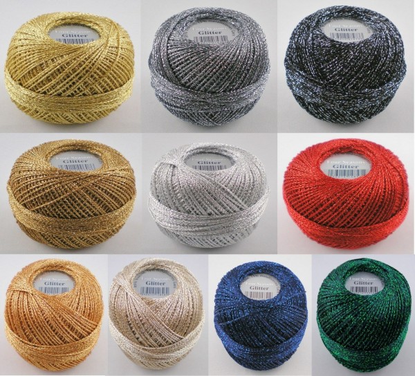 Gründl Glitter, 25g Häkelgarn mit Glitzereffekt
