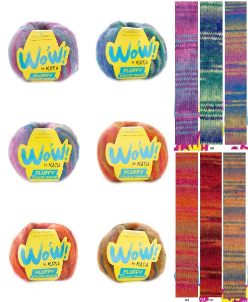 Katia WOW! Fluffy Color Trend, 100g Wintergarn