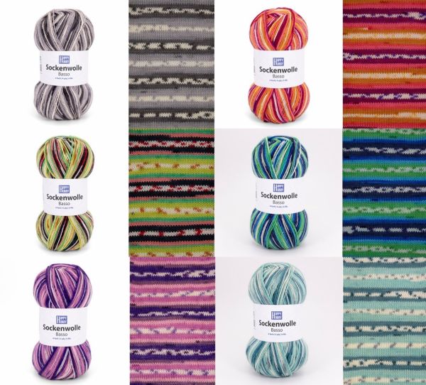 Happy Hobby Basso, 100g Sockenwolle 4-fach