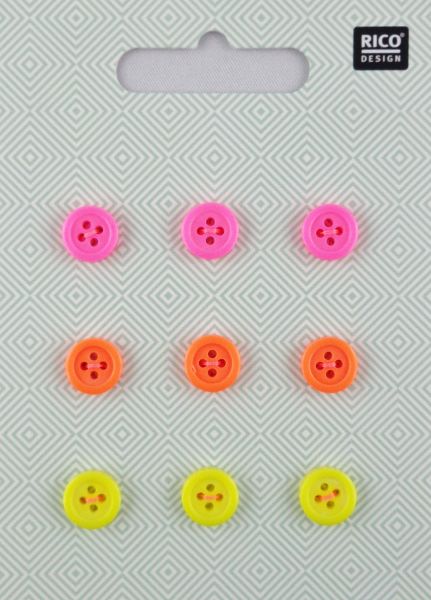 Rico Knopfmix Neon Ø 1cm No. 890