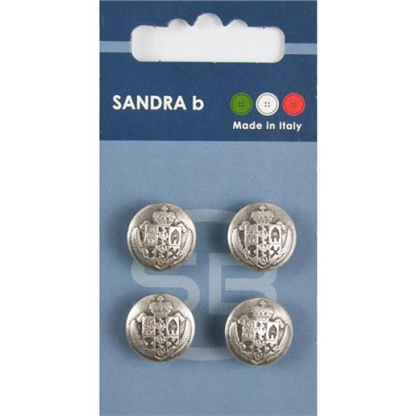 Sandra Metallknöpfe Steppstich Card 202 Ø 15mm 4 St. pro Karte