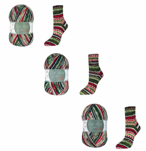 Flotte Socke Christmas 2024 / 2023 / 2022 / 2021 / 2019, 100g bzw.150g Sockenwolle 4-fach + 6-fach