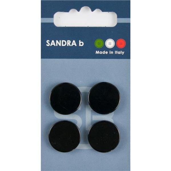 Sandra Metallknöpfe Steppstich Card 174 Ø 18mm 4 St. pro Karte schwarz