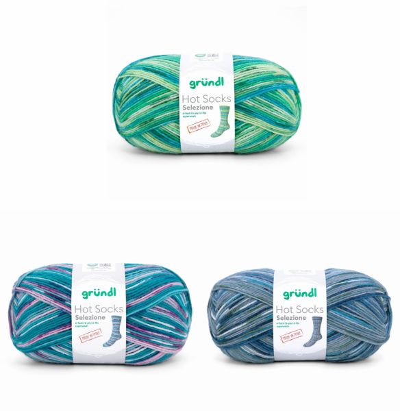 Gründl Hot Socks Selezione 6-fach, 150g Sockenwolle