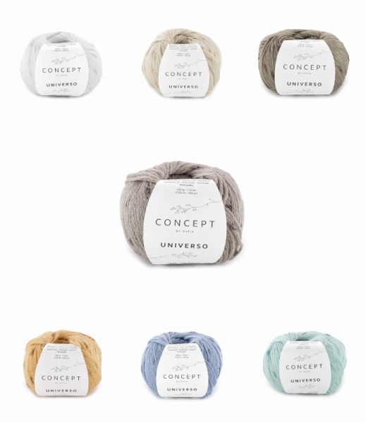Katia Concept Universo, 50g Bändchengarn mit metallischen Glanzpunkten