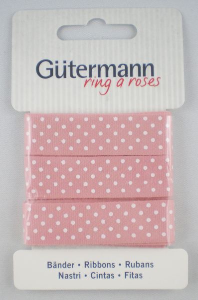 Bänder rosa mit weißen Punkten 650331 Col.660