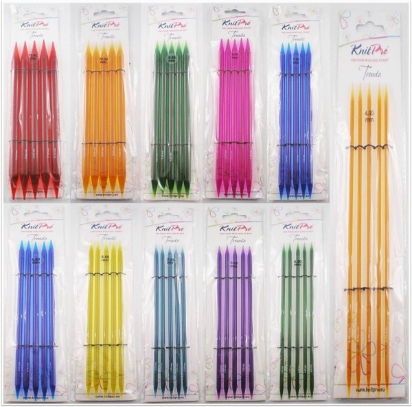 Knit Pro Trendz Nadelspiel 20cm lang aus Acryl in verschiedenen Farben & Stärken