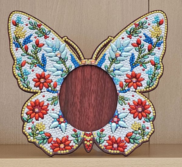 Deko Diamond Painting handmade Bilderrahmen, Schmetterling (fertig)
