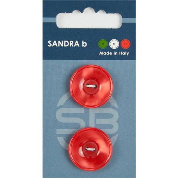 Sandra Einfarbige Knöpfe Card 051 Ø 23mm 2 St. pro Karte rot