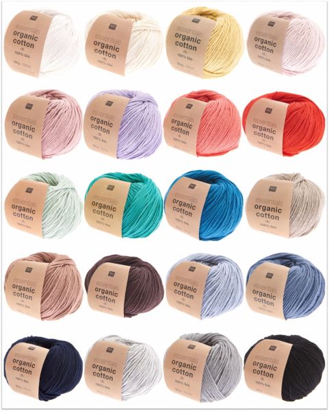 Rico Design Essentials Organic Cotton dk, 50g Baumwollgarn (Green Line)