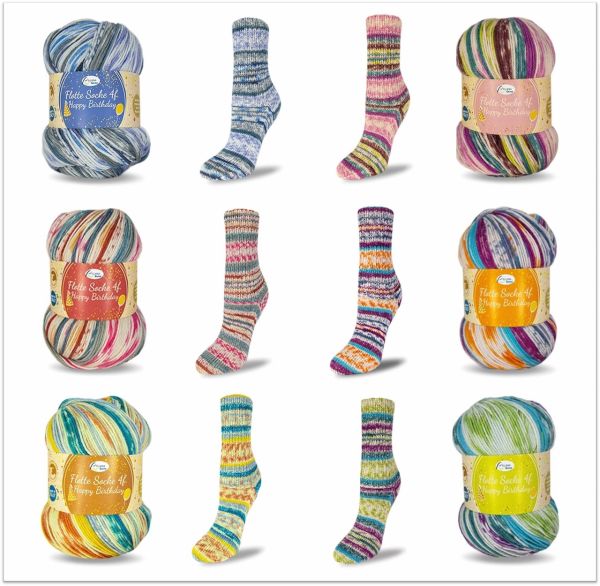 Flotte Socke Happy Birthday, 100g Sockenwolle 4-fach