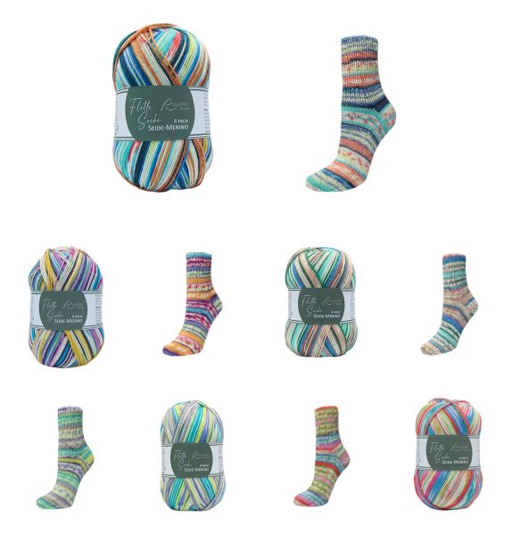 Rellana Flotte Socke Seide-Merino, 100g Sockenwolle 4-fach