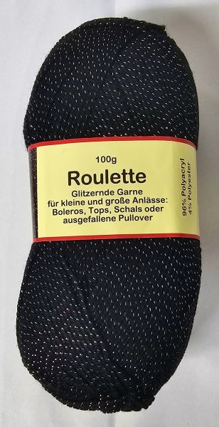 Feria Roulette, 100g Glitzergarn Fb. 390 schwarz-silber