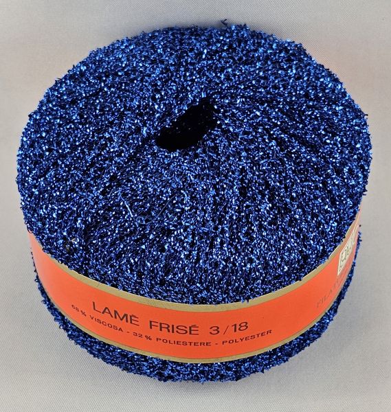 Lana Grossa Lamé Frisé 3/18, 20g Garn mit Glitzereffekt Fb. 32 blau