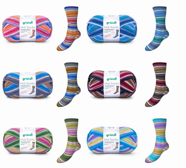 Gründl Hot Socks Cashmere, 100g Sockenwolle 4-fach
