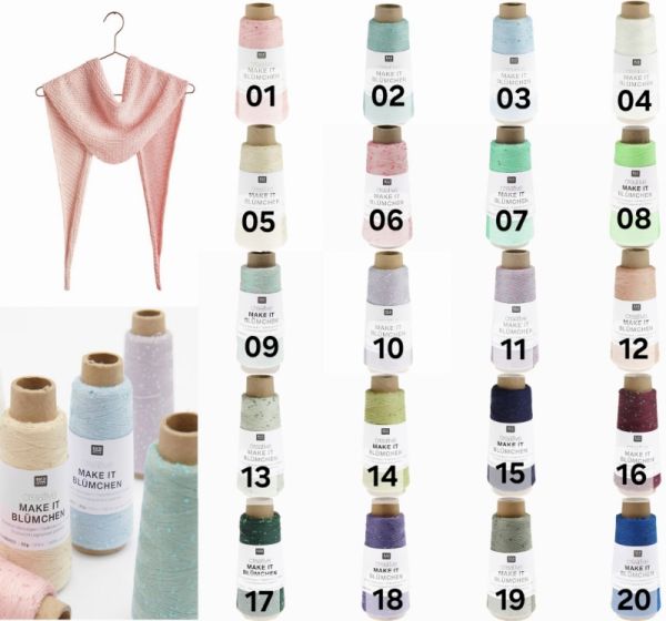Rico Creative Make It Blümchen, 25g Beilaufgarn