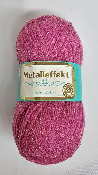 Metalleffekt, 50g Glitzergarn Fb. 7414 himbeer-gold